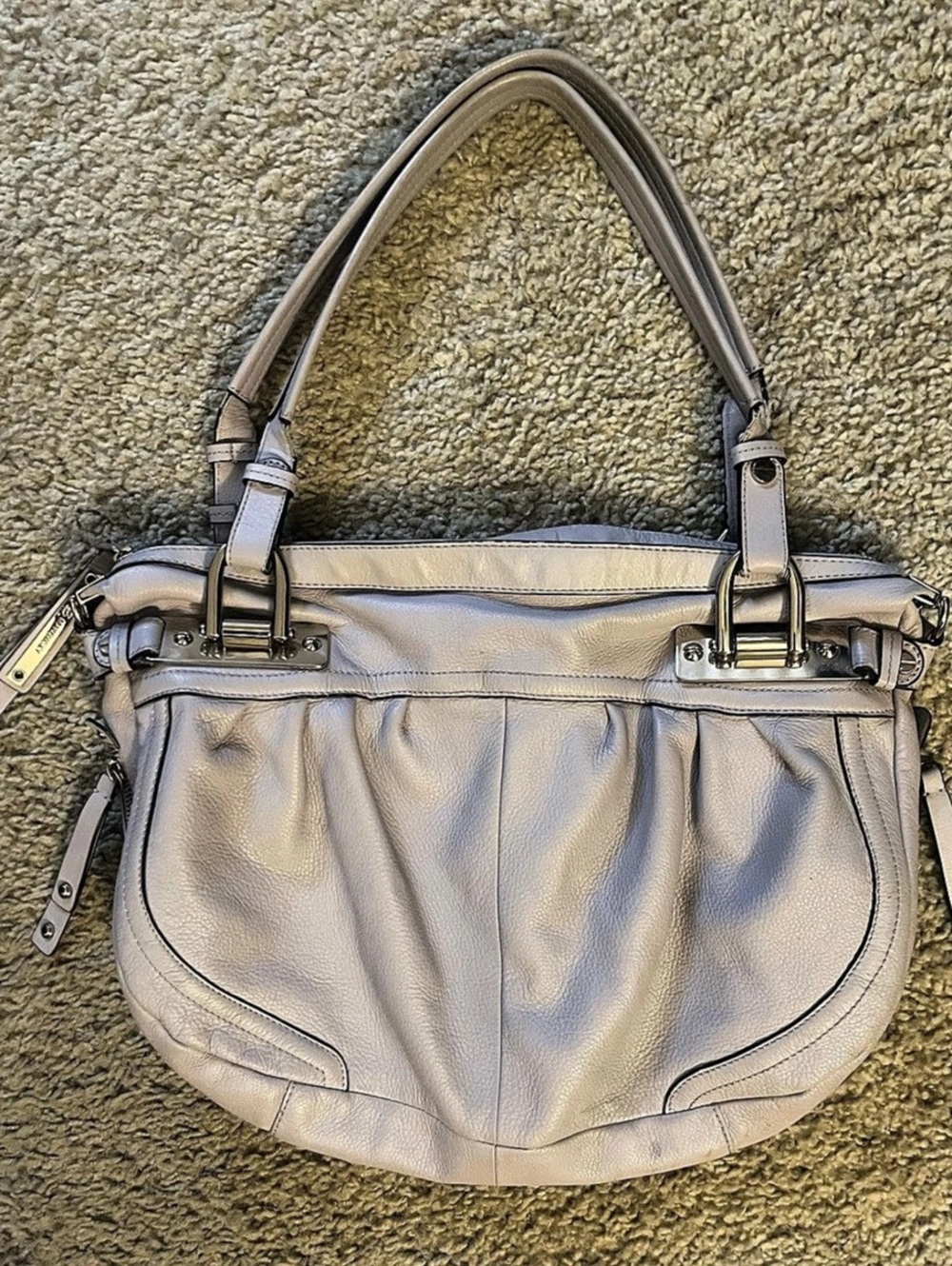 Makowsky Leather Large Shoulder Bag in Lavender